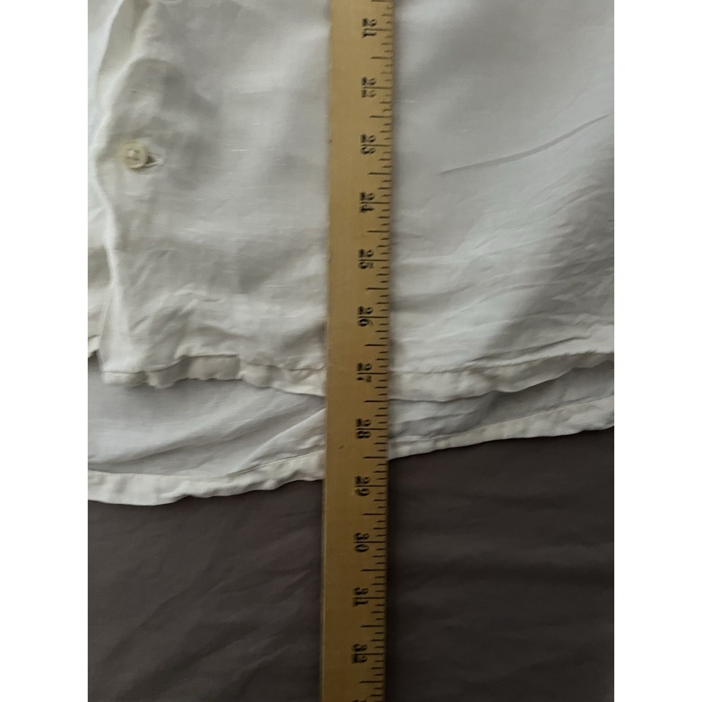 Polo Ralph Lauren Linen Silk Shirt Men's Size XL White Short Sleeve Button Up - Picture 6 of 7